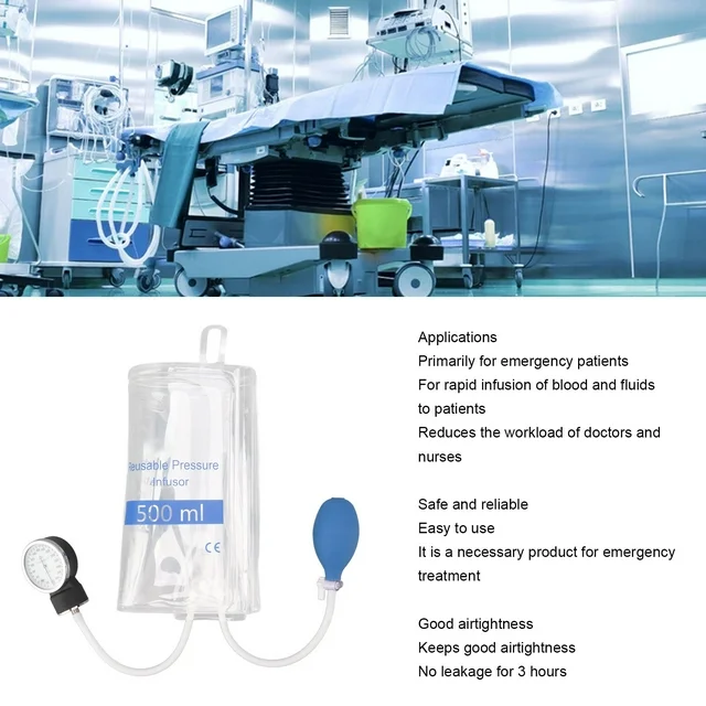 500ML Pressure Infusion Bag With Pressure Gauge price