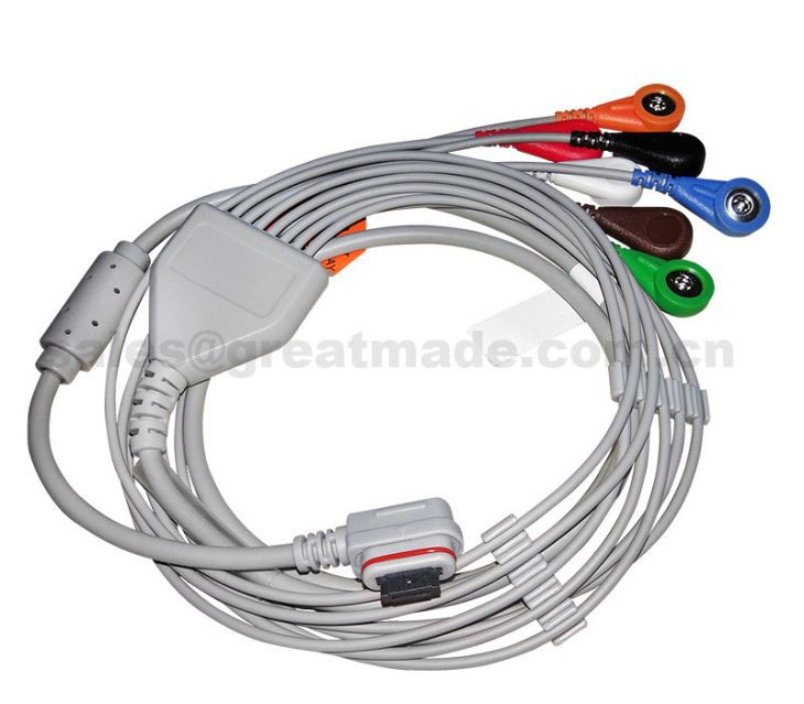 2008594-004 Ge Seer Light Holter Patient Cable / Leadwires, 3 Channel (7-Ld), अहा