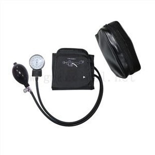 वयस्क मैनुअल रक्तचाप कफ, प्रेशर गेज और मुद्रास्फीति बल्ब के साथ दोहरी ट्यूब कफ, पोर्केट बैग के साथ।