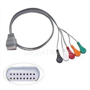 होल्टर रिकॉर्डर ईसीजी रोगी केबल 16 पिन 5 लीड स्नैप 4.0 आईईसी मानक संगत एडन होल्टर रिकॉर्डर मशीन एसई-2003 2012 के लिए